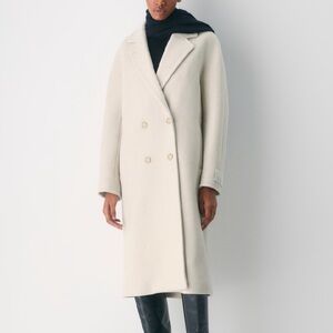 Aritzia Babaton The Slouch Coat size S in herringbone white / birch